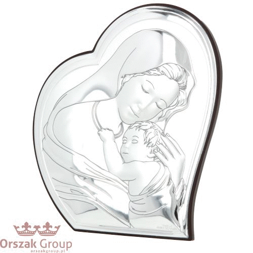 Obrazek srebrny Matka Boska z Dzieciątkiem ARGENTO SACRO™ – widok 360 stopni